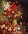 Jarrón con Amapolas Acianos Peonías y Crisantemos Vincent van Gogh Impresionismo Flores